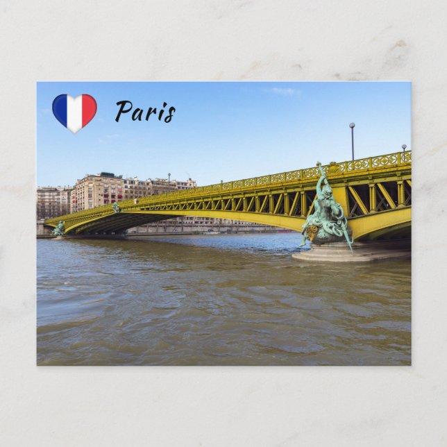 Carte Postale Pont Mirabeau sur la Seine - Paris (Devant)
