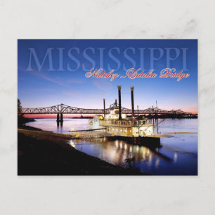 Carte Postale Pont Natchez-Vidalia et Casino Riverboat