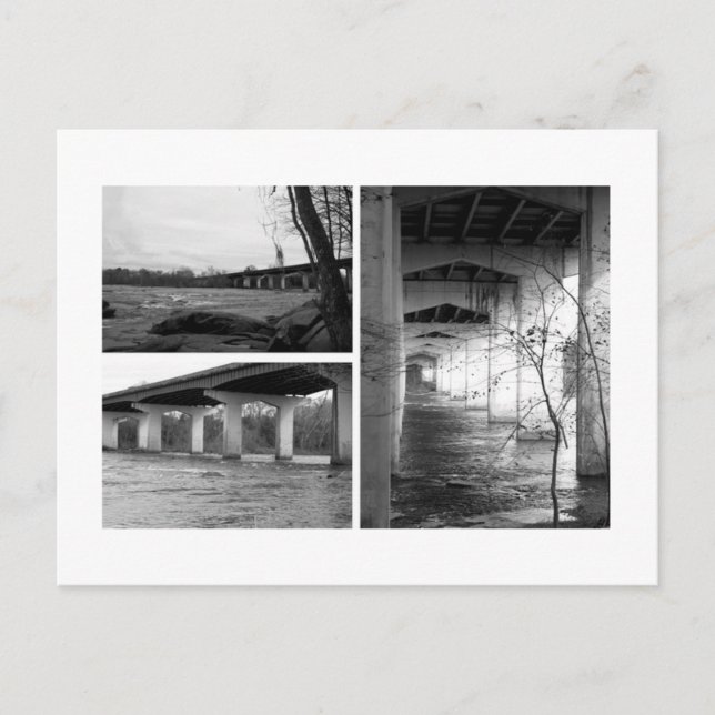 Carte Postale Pont noir et blanc (Devant)