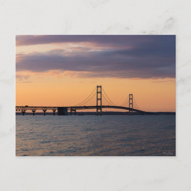 Carte Postale Pont Orange Dusk Mackinac (Devant)