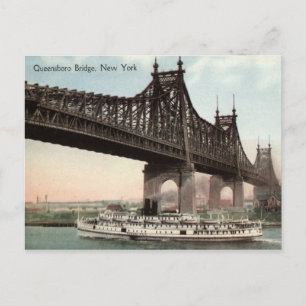 Carte Postale Pont Queensboro, New York 1915 Vintage