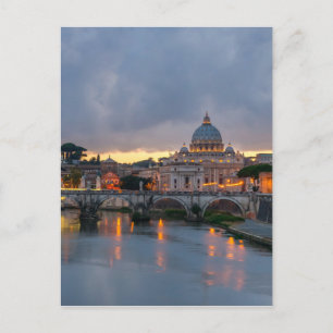 Carte Postale Pont Saint-Ange Basilique Saint-Pierre Rome Italie