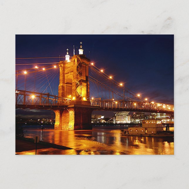 Carte Postale Pont sur la rivière Ohio à Cincinnati dans l'Ohio (Devant)