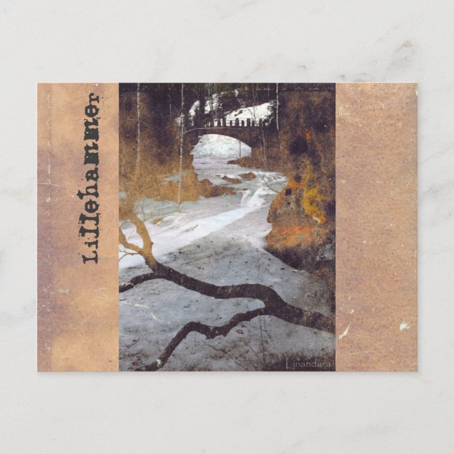 Carte Postale Pont sur un cours d'eau gelé par Alexandra Cook (Devant)