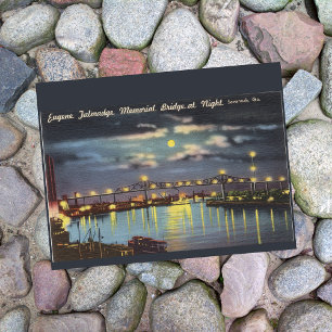 Carte Postale Pont Talmadge de nuit Savannah GA rétro