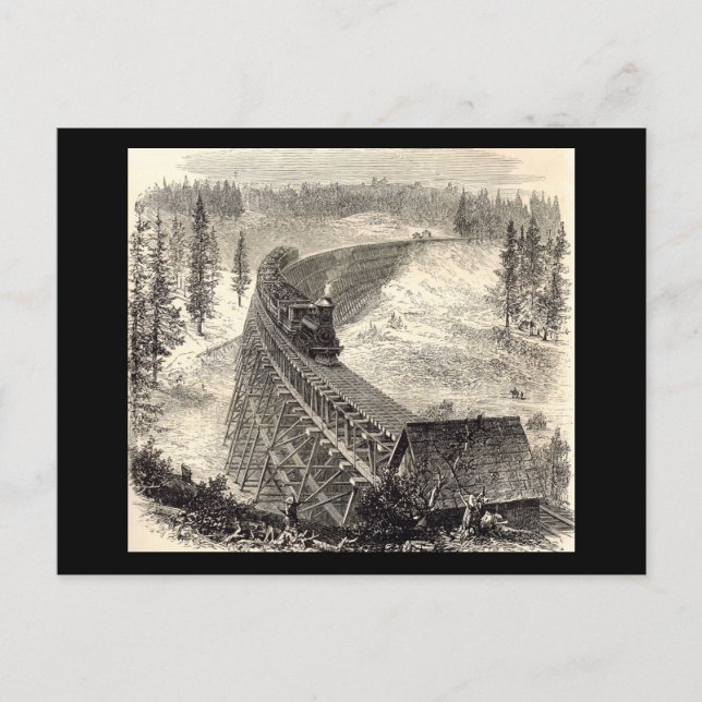 Carte Postale Pont Trestle sur le chemin de fer Pacifique (Devant)