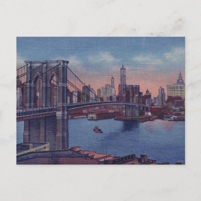 Carte Postale Pont vintage Brooklyn (Devant)