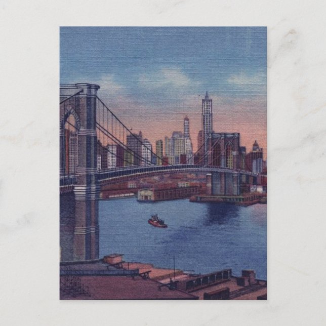 Carte Postale Pont vintage Brooklyn (Devant)