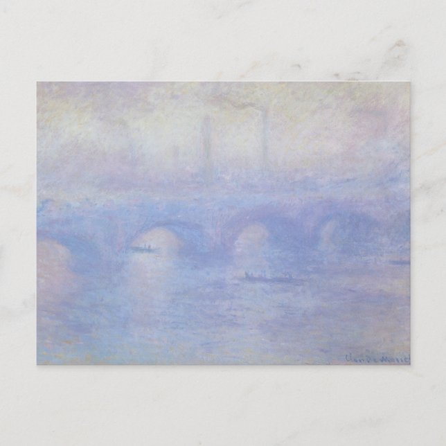 Carte Postale Pont Waterloo, effet Mist par Claude Monet (Devant)