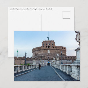 Carte Postale Ponte Sant'Angelo à l'aube - Rome Italie