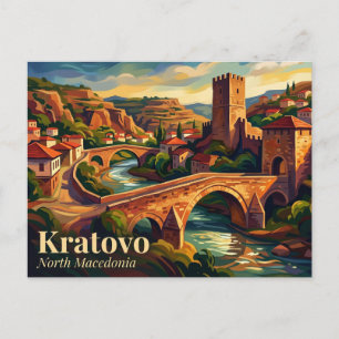 Carte Postale Ponts et tours médiévaux Macédoine du Nord