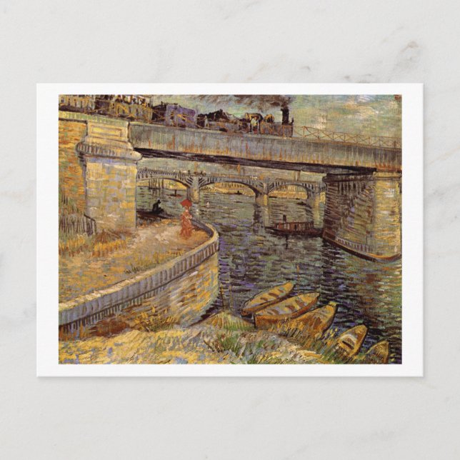 Carte Postale Ponts sur Seine à Asnières, Vincent van Gogh (Devant)