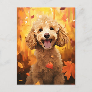 Carte Postale Poodé automne Thanksgiving