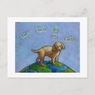 Carte Postale Poodle est le meilleur chien sur terre peinture d'