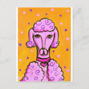 Carte Postale Poodle rose