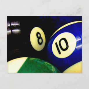 Carte Postale Pool Table Balls Grunge Style