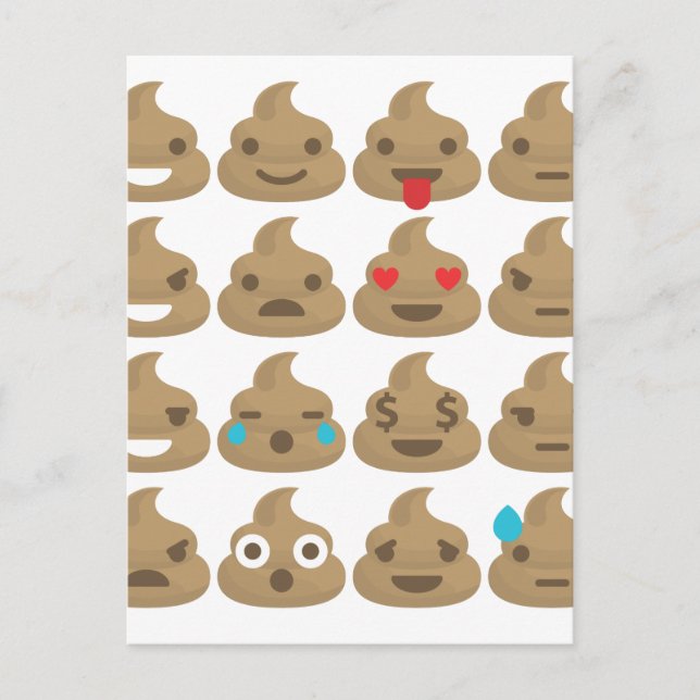 Carte Postale poop emojis (Devant)