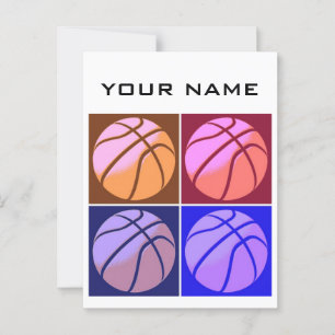 Carte Postale Pop Art Basketball Votre nom