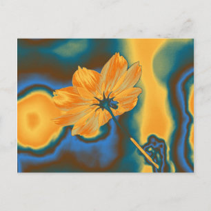 Carte Postale Pop Art Belle Fleur de Cosmos Jaune