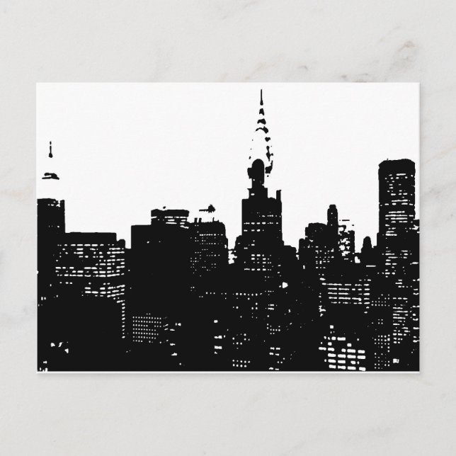 Carte Postale Pop Art Black & White New York (Devant)