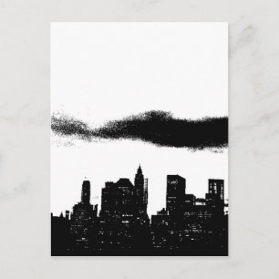 Carte Postale Pop Art Black White New York City