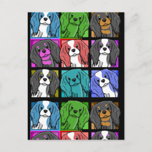 Carte Postale Pop Art Cavalier King Charles Spaniel