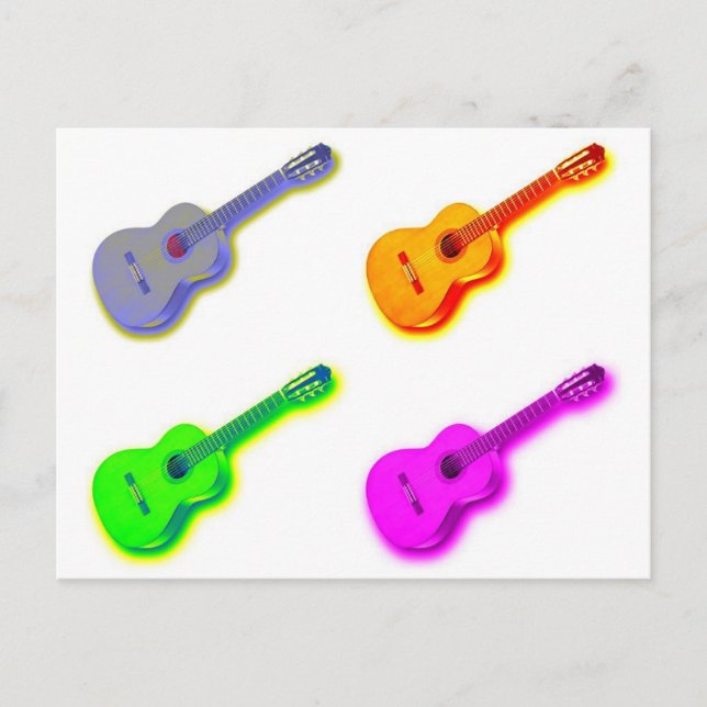 Carte Postale Pop Art classique Guitare espagnole (Devant)