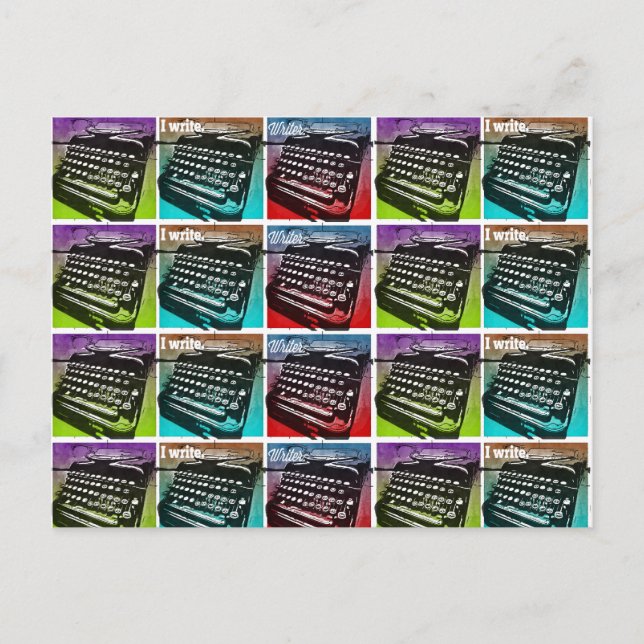 Carte Postale Pop Art Cool pour écrivains et auteurs (Devant)