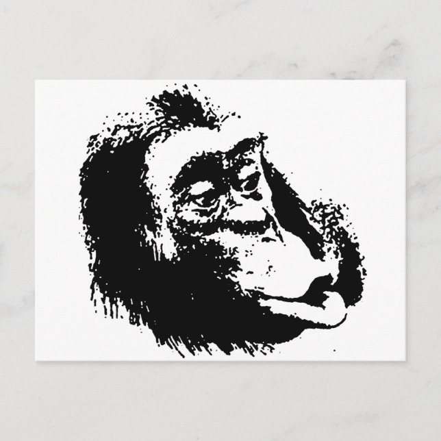 Carte Postale Pop Art drôle Chimpanzé (Devant)