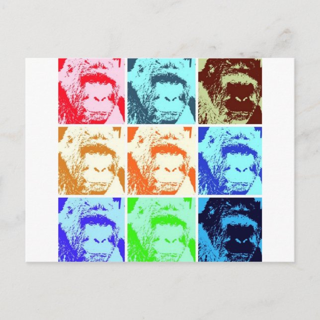 Carte Postale Pop Art Gorilla (Devant)