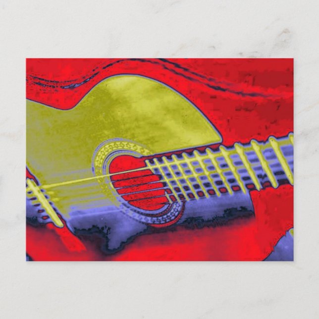 Carte Postale Pop Art Guitare (Devant)