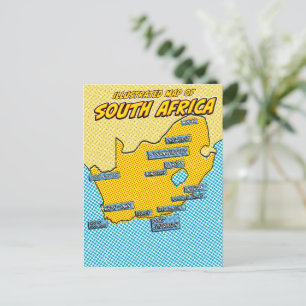 Carte Postale Pop Art Illustré Afrique du Sud