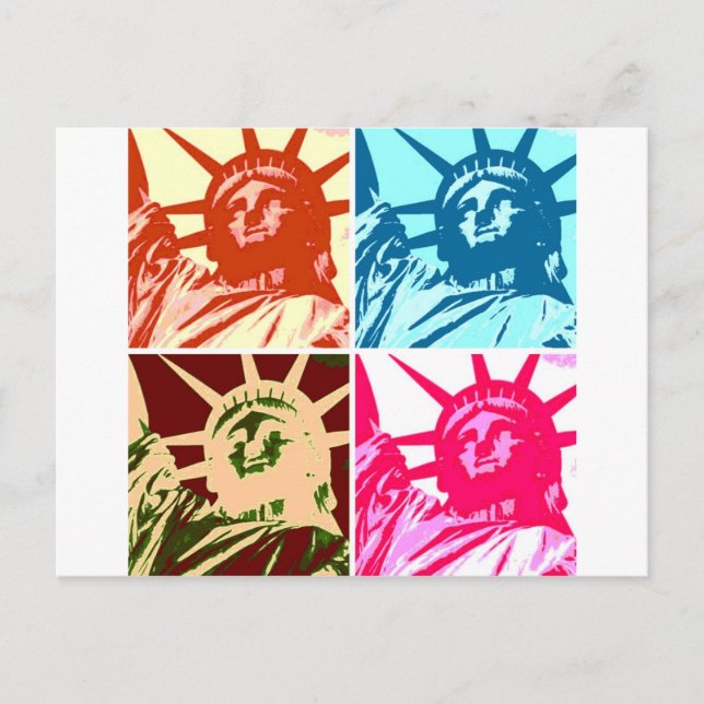 Carte Postale Pop Art Lady Liberty New York City (Devant)
