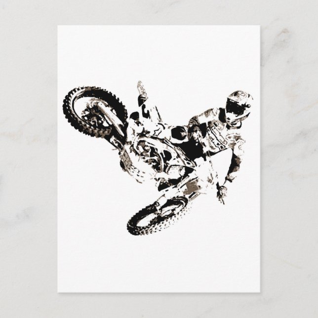 Carte Postale Pop Art Motocross Motorcyle Sport (Devant)
