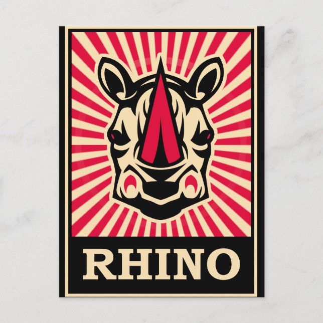 Carte Postale Pop Art Rhinoceros (Devant)