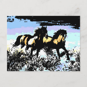 Carte Postale Pop Art Runses Horses