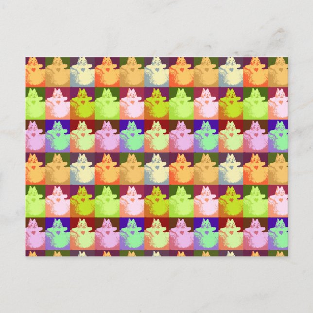 Carte Postale Pop Art Snow Kitty (Devant)