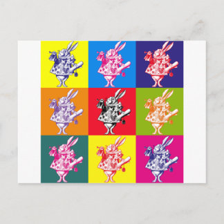 Carte Postale Pop Art White Rabbit