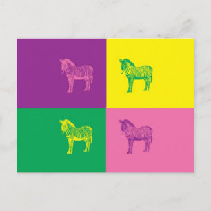 Carte Postale Pop Art Zebra
