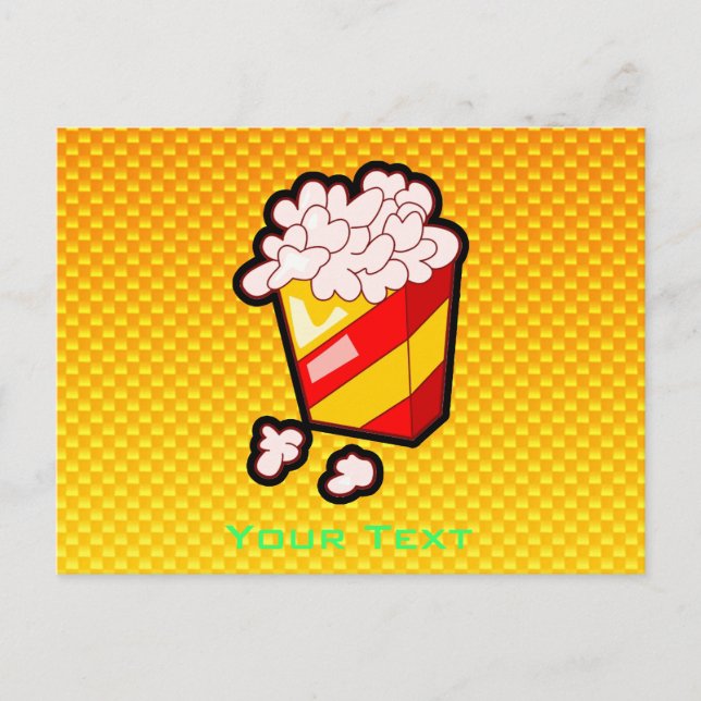 Carte Postale Popcorn orange jaune (Devant)