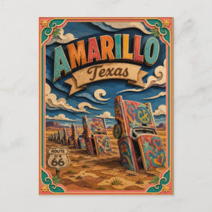Carte Postale PopCut États Amarillo Texas Art Papier