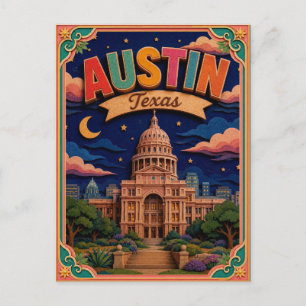 Carte Postale PopCut États Austin Texas Art Papier