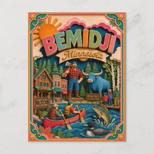 Carte Postale PopCut États Bemidji Minnesota Art Papier