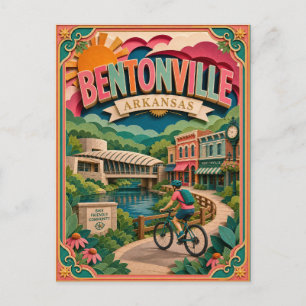 Carte Postale PopCut États Bentonville Arkansas Art Papier