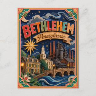 Carte Postale PopCut États Bethlehem Pennsylvanie Art Papier