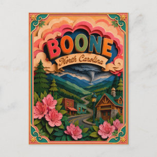 Carte Postale PopCut États Boone Caroline du Nord Art en Papier