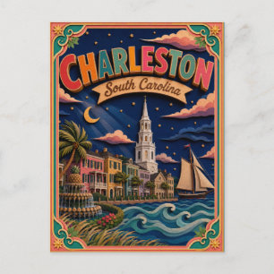 Carte Postale PopCut États Charleston Caroline du Sud Art Papier
