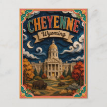 PopCut États Cheyenne Wyoming Art Papier