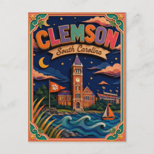 Carte Postale PopCut États Clemson Caroline du Sud Art Papier