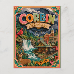 Carte Postale PopCut États Corbin Kentucky Art Papier